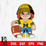 Michigan Wolverines Chucky Horror 4 Svg Eps Dxf Png File, NCAA svg, Digital Download, Instant Download