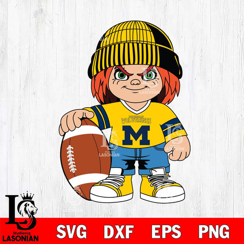 Michigan Wolverines Chucky Horror 4 Svg Eps Dxf Png File, NCAA svg, Digital Download, Instant Download