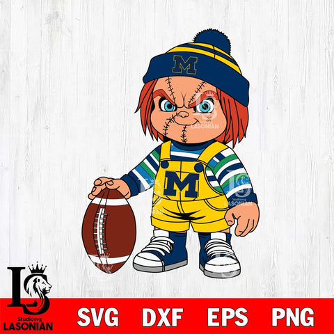 Michigan Wolverines Chucky Horror 6 Svg Eps Dxf Png File, NCAA svg, Digital Download, Instant Download