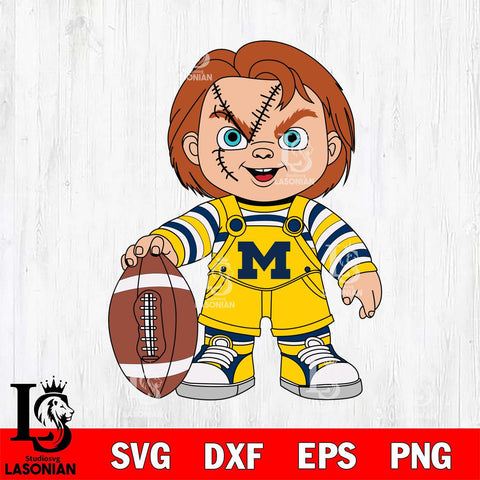 Michigan Wolverines Chucky Horror 7 Svg Eps Dxf Png File, NCAA svg, Digital Download, Instant Download