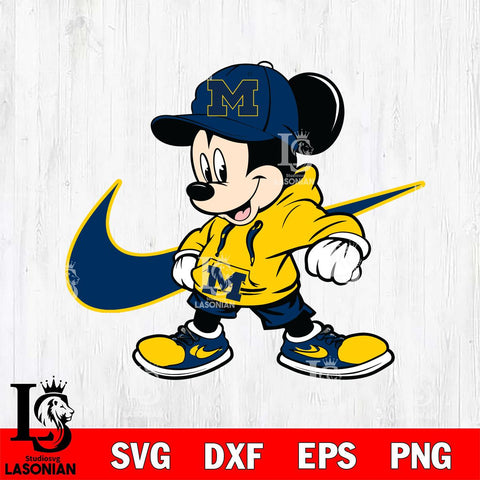 Michigan Wolverines Cool Mickey Mouse Svg Eps Dxf Png File, NCAA svg, Digital Download, Instant Download
