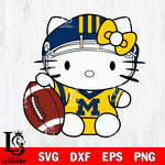 Michigan Wolverines Cute Hello Kitty Football 5 Svg Eps Dxf Png File, NCAA svg, Digital Download, Instant Download