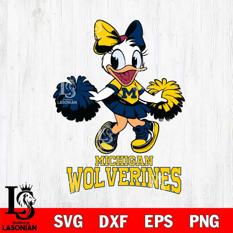 Michigan Wolverines Daisy Duck Cheerleader Disney, Svg Eps Dxf Png File, Digital Download
