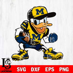 Michigan Wolverines Donal Duck Svg Eps Dxf Png File, NCAA svg, Digital Download, Instant Download