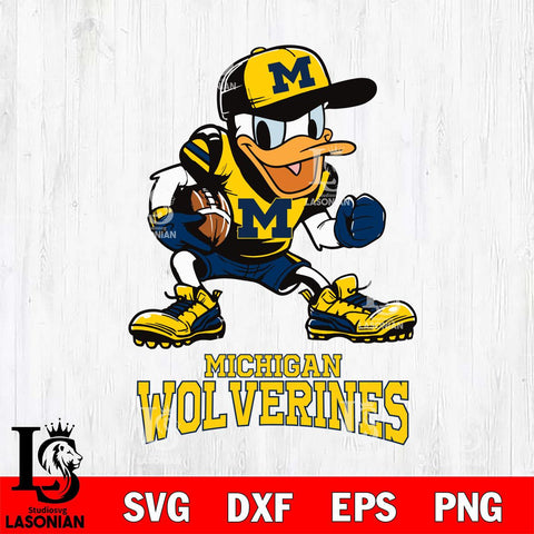 Michigan Wolverines Donal Duck Disney, Svg Eps Dxf Png File, Digital Download