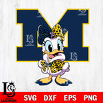 Michigan Wolverines Fancy Daisy Duck Disney Svg Eps Dxf Png File, Digital Download, Instant Download