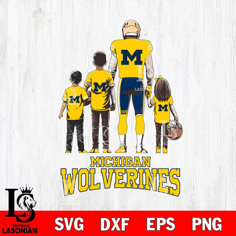 Michigan Wolverines Father Football SVG DXF EPS PNG FILE,NCAA SVG, Father day Digital Download,Instant Download, Silhouette