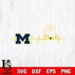 Michigan Wolverines Father Heart Beat Svg Eps Dxf Png File, Digital Download, Instant Download