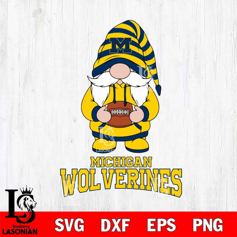 Michigan Wolverines Gnome Football File Cut, NCAA SVG, Digital Download , Criucut , Silhouette