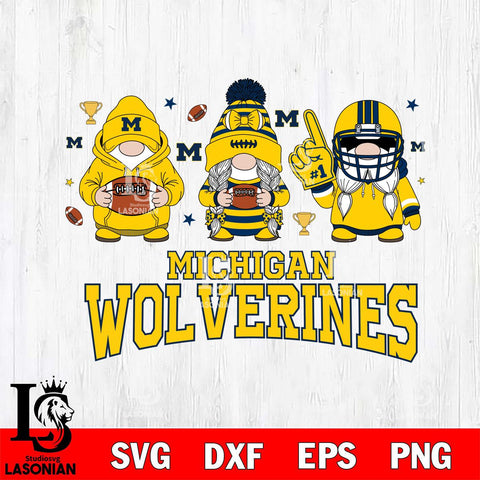 Michigan Wolverines Gnome #1 Football File Cut, NCAA SVG, Digital Download , Criucut , Silhouette