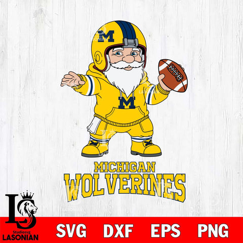 Michigan Wolverines Gnome football player File Cut, NCAA SVG, Digital Download , Criucut , Silhouette