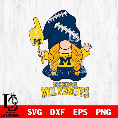Michigan Wolverines Gnomes Fan Svg Eps Dxf Png File, Digital Download, Instant Download