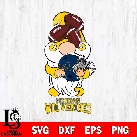Michigan Wolverines Gnomes Helmet Svg Eps Dxf Png File, Digital Download, Instant Download
