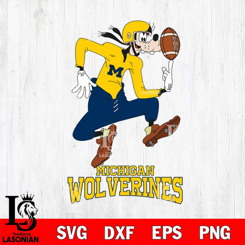 Michigan Wolverines Goofy Circus Football SVG DXF EPS PNG FILE,NCAA svg ,Football Digital Download,Instant Download, Silhouette