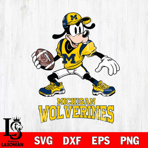 Michigan Wolverines Goofy Disney, Svg Eps Dxf Png File, Digital Download