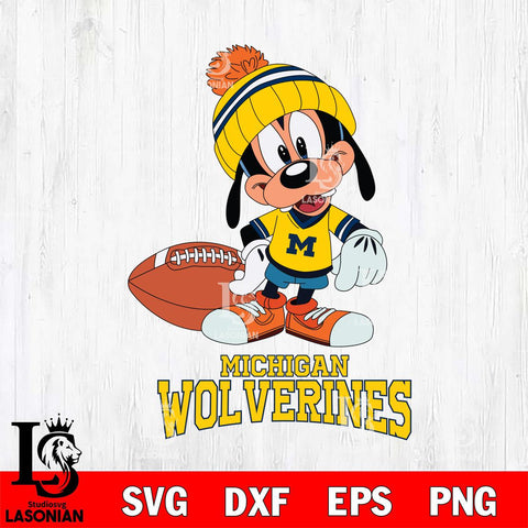 Michigan Wolverines Goofy Football SVG DXF EPS PNG FILE,NCAA svg ,Football Digital Download,Instant Download, Silhouette
