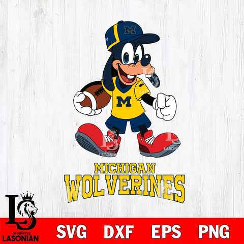 Michigan Wolverines Goofy Football Player SVG DXF EPS PNG FILE,NCAA svg ,Football Digital Download,Instant Download, Silhouette
