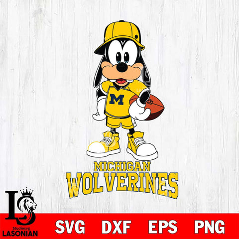 Michigan Wolverines Goofy rugby SVG DXF EPS PNG FILE,NCAA svg ,Football Digital Download,Instant Download, Silhouette