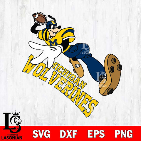 Michigan Wolverines Goofy rugby player SVG DXF EPS PNG FILE,NCAA svg ,Football Digital Download,Instant Download, Silhouette