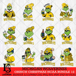 Michigan Wolverines Grinch Christmas NCAA Bundle 12 Svg Eps Dxf Png File,Cricut files, Digital Download, Instant Download