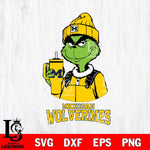 Michigan Wolverines Grinch Football Christmas Cut Files Cricut, Svg Dxf Eps Png file, Digital download , Silhouette