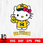 Michigan Wolverines Hello Kitty Best Fan Svg Eps Dxf Png File, Digital Download, Instant Download