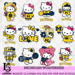 Michigan Wolverines Hello Kitty Bundle 12 SVG Svg Eps Dxf Png File, Digital Download, Instant Download