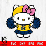 Michigan Wolverines Hello Kitty Cheerleader 5 Svg Eps Dxf Png File, Digital Download, Instant Download