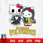 Michigan Wolverines Hello Kitty Horror 11 Svg Eps Dxf Png File, Digital Download