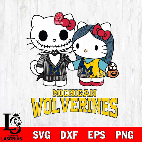Michigan Wolverines Hello Kitty Horror 11 Svg Eps Dxf Png File, Digital Download