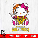 Michigan Wolverines Hello Kitty Horror Svg Eps Dxf Png File, Digital Download