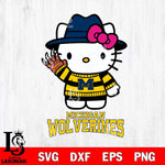 Michigan Wolverines Hello Kitty Horror 6 Svg Eps Dxf Png File, Digital Download