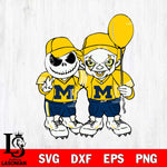 Michigan Wolverines Jack Skellington And Pennywise Football Svg Eps Dxf Png File, NCAA svg, Digital Download, Instant Download