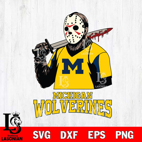 Michigan Wolverines Jason Voorhees 11 Svg Eps Dxf Png File, Digital Download