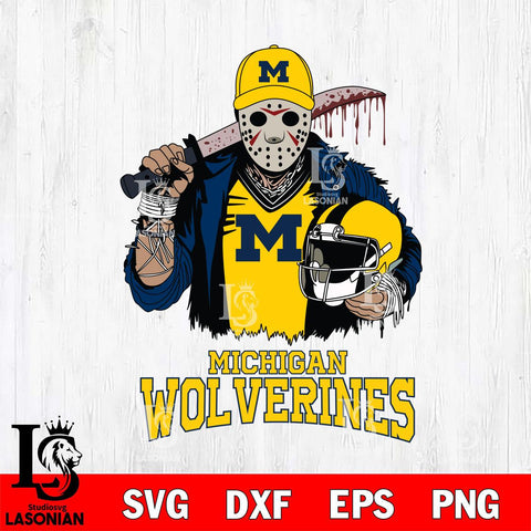 Michigan Wolverines Jason Voorhees 2 Svg Eps Dxf Png File, Digital Download