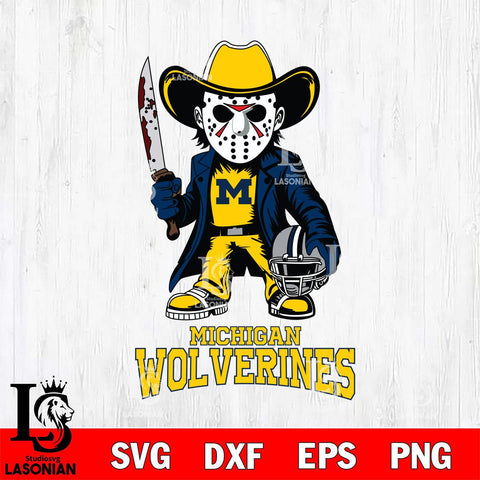 Michigan Wolverines Jason Voorhees 3 Svg Eps Dxf Png File, Digital Download