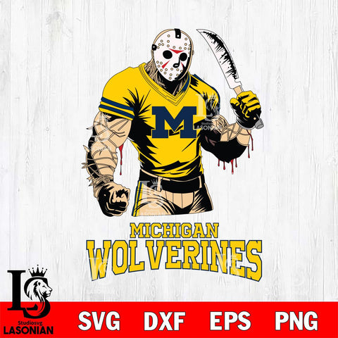 Michigan Wolverines Jason Voorhees Svg Eps Dxf Png File, Digital Download