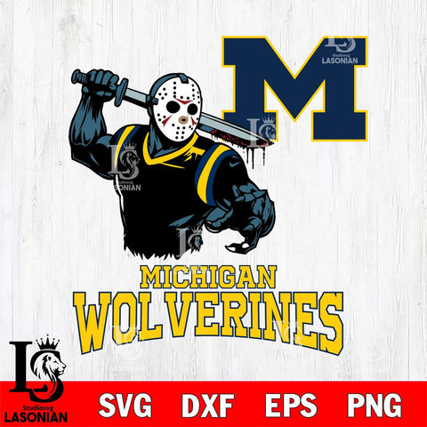 Michigan Wolverines Jason Voorhees 5 Svg Eps Dxf Png File, Digital Download