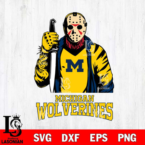 Michigan Wolverines Jason Voorhees 6 Svg Eps Dxf Png File, Digital Download