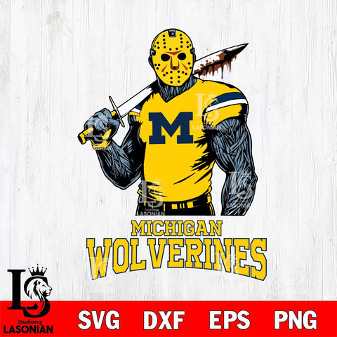 Michigan Wolverines Jason Voorhees 7 Svg Eps Dxf Png File, Digital Download