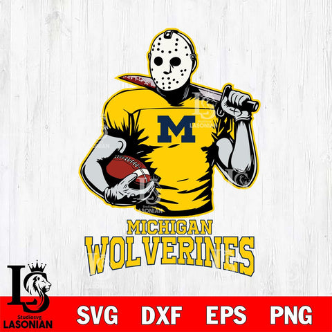 Michigan Wolverines Jason Voorhees 9 Svg Eps Dxf Png File, Digital Download