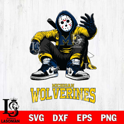Michigan Wolverines Jason Voorhees Halloween SVG Svg Eps Dxf Png File, Digital Download, Instant Download