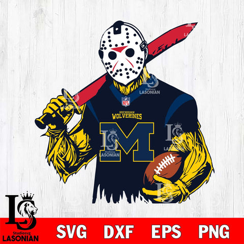 Michigan Wolverines Jason Voorhees Horror 11 Svg Eps Dxf Png File, NCAA svg, Digital Download, Instant Download