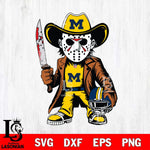 Michigan Wolverines Jason Voorhees Horror Svg Eps Dxf Png File, NCAA svg, Digital Download, Instant Download