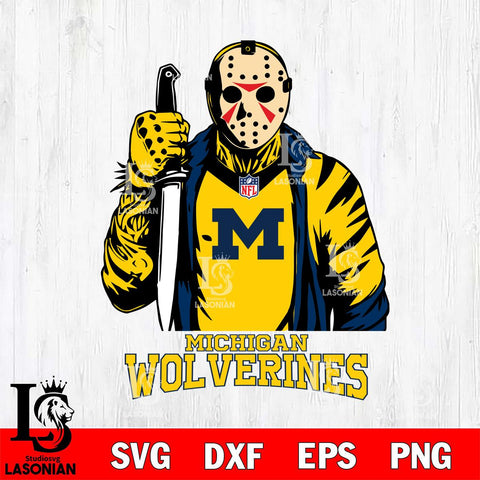Michigan Wolverines Jason Voorhees Horror 3 Svg Eps Dxf Png File, NCAA svg, Digital Download, Instant Download
