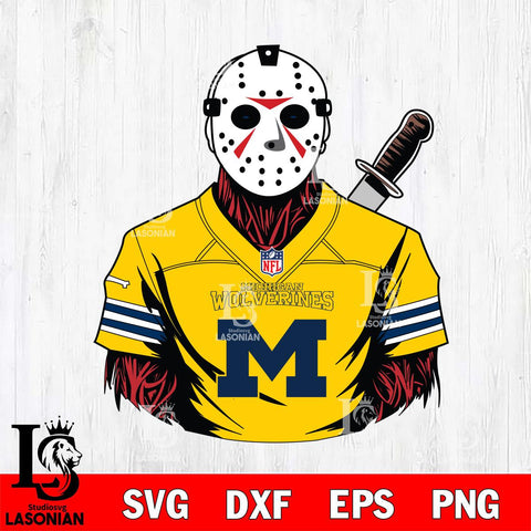 Michigan Wolverines Jason Voorhees Horror 4 Svg Eps Dxf Png File, NCAA svg, Digital Download, Instant Download