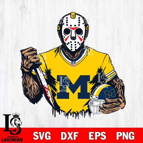 Michigan Wolverines Jason Voorhees Horror 5 Svg Eps Dxf Png File, NCAA svg, Digital Download, Instant Download
