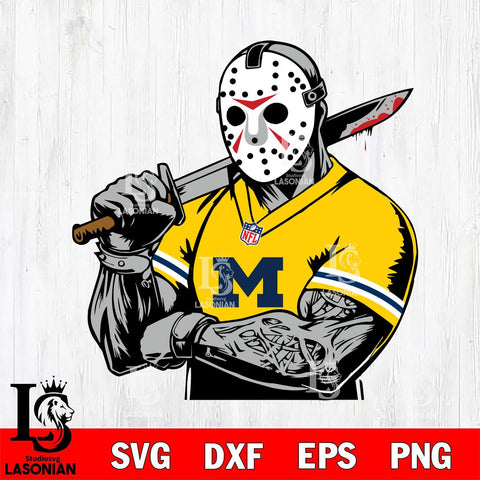 Michigan Wolverines Jason Voorhees Horror 6 Svg Eps Dxf Png File, NCAA svg, Digital Download, Instant Download