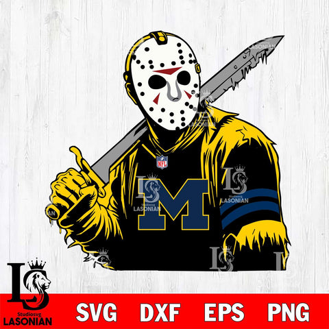 Michigan Wolverines Jason Voorhees Horror 7 Svg Eps Dxf Png File, NCAA svg, Digital Download, Instant Download