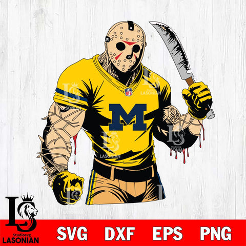 Michigan Wolverines Jason Voorhees Horror 8 Svg Eps Dxf Png File, NCAA svg, Digital Download, Instant Download